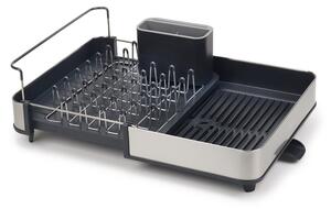 Ciemnoszary regulowany ociekacz ze stali nierdzewnej 36x32 cm Extend Steel – Joseph Joseph
