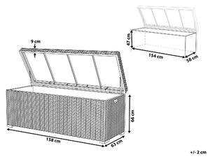 Skrzynia ogrodowa kufer balkonowy technorattan 520L biały Modena Beliani
