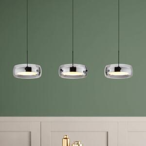 Globo Lampa wisząca Livion, aluminiowy / szary / cynkowy, salon / jadalnia, szkło
