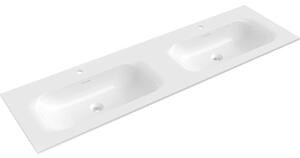 Mexen Vela umywalka wpuszczana w blat podwójna 161 x 46,5 cm, biała połysk - 25231600D