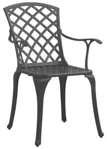 Krzesła ogrodowe 4 szt., odlewane aluminium, czarne