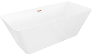 Mexen Velo Slim wanna wolnostojąca 170 x 75 cm, biała, przelew miedź szczotkowana - 52811707500-65