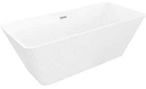 Mexen Tava wanna wolnostojąca ryflowana 170 x 75 cm, biała, przelew chrom - 52851707500-01