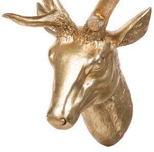 Dekoracja na ścianę złota z żywicy poroże głowa jelenia Deer Head Beliani