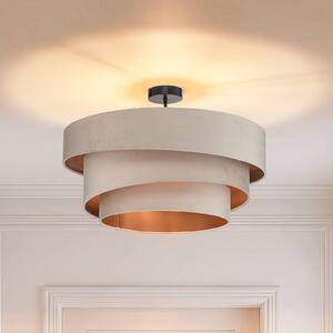 Lampa sufitowa Jusari Lindby, możliwość ściemniania, kremowy / amber, salon / jadalnia, tkanina / materiał / jedwab, nowoczesny