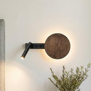 Kinkiet Hotel Mood SIGMA, ciemne drewno, sypialnia, metal, nowoczesny