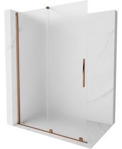 Mexen Velar ścianka prysznicowa rozsuwana Walk-in 130 x 200 cm, szron 8 mm, różowe złoto - 871-130-000-33-60