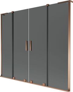 Mexen Velar L Duo parawan nawannowy 2-skrzydłowy rozsuwany 170 x 150 cm, grafit, różowe złoto - 896-170-003-42-60