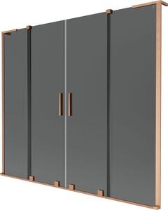 Mexen Velar L Duo parawan nawannowy 2-skrzydłowy rozsuwany 170 x 150 cm, grafit, miedź szczotkowana - 896-170-003-42-65