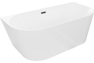 Mexen Oval Slim wanna wolnostojąca przyścienna 170 x 80 cm, biała, przelew czarny - 52661708000-70