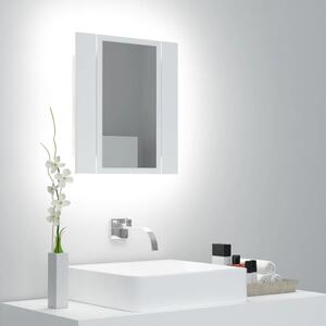 Szafka łazienkowa z lustrem i LED, biała, 40x12x45 cm, akryl