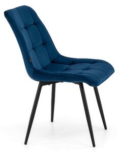 MebleMWM Krzesło tapicerowane DC-7020 | Niebieski welur | Outlet