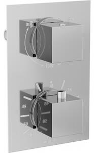 Mexen Cube termostatyczna bateria wannowo-prysznicowa 2-wyjściowa, chrom - 77502-00