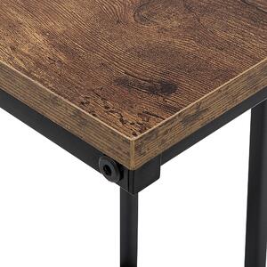 Stolik ciemne drewno industrialny metalowa podstawa kwadratowy 40 x 40 cm Troy Beliani