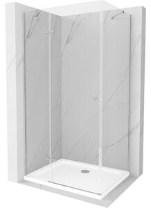 Mexen Roma kabina prysznicowa uchylna 70 x 80 cm, transparent, chrom + brodzik Flat - 854-070-080-01-00-4010