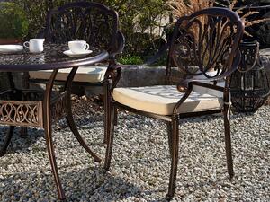 Zestaw 4 krzeseł vintage aluminium z poduszkami ciemny brąz beżowe Ancona Beliani