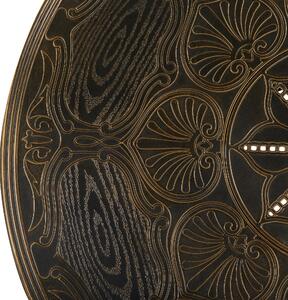 Stół ogrodowy brązowy aluminiowy okrągły otwór na parasol ø 100 cm Sapri Beliani