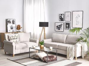 Komplet wypoczynkowy do salonu sofa 2-osobowa i 3-osobowa beżowy Ronneby Beliani