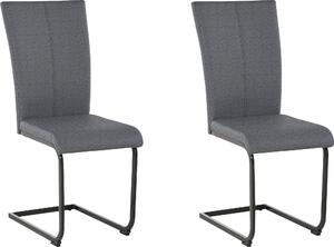 Wygodne krzesła ( 2 szt.) na wspornikowych nogach - ciemnoszare
