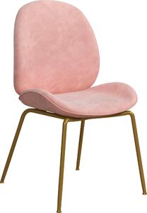Eleganckie krzesło w odcieniu starego różu i nogach o mosiężnym kolorze