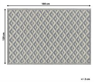Dywan zewnętrzny materiał syntetyczny geometryczny wzór 120 x 180 cm szary Bihar Beliani