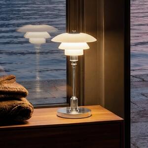 Louis Poulsen Lampa stołowa z akumulatorem PH 1-1 Portable, chrom, IP44 1-1, możliwość ściemniania, chromowy / srebrny, salon / jadalnia, aluminium, design