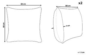 Zestaw 2 poduszek sypialnianych syntetycznych biały 80 x 80 cm kwadratowy Errigal Beliani