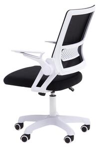 Fotel biurowy z ruchomymi podłokietnikami czarno-biały FROSTEA