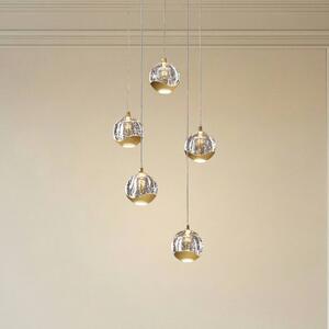 Lampa wisząca szklana Hayley Lucande, przezroczysty / transparentny, salon / jadalnia, szkło, nowoczesny