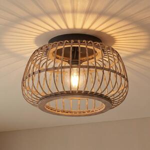 Lampa sufitowa Bominio Lindby, możliwość ściemniania, jasne drewno, salon / jadalnia, drewno, skandynawski