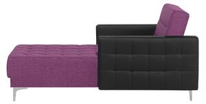 Klasyczny szezlong rozkładany tapicerowany pikowany fioletowy czarny Aberdeen Beliani