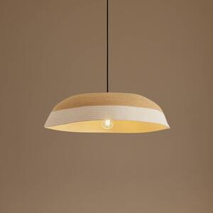 Lampa wisząca Caliva Lindby, kremowy / amber, salon / jadalnia, tkanina / materiał / jedwab, nowoczesny