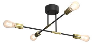 Lampa sufitowa loftowa czarno-złota FLAME
