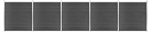 Zestaw ogrodzeniowy z WPC, 872x186 cm, czarny