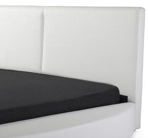 Nowoczesne skórzane łóżko wodne 180 x 200 cm białe do sypialni Laval Beliani