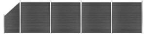 Zestaw ogrodzeniowy z WPC, 792 x (105-186) cm, czarny