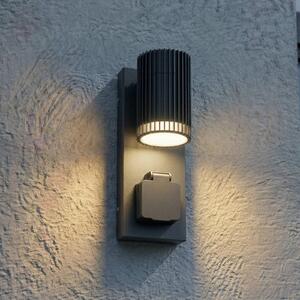Kinkiet zewnętrzny Enerio Lindby, możliwość ściemniania, czarny, aluminium, nowoczesny