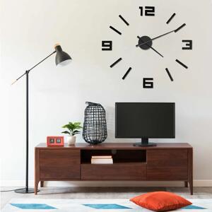 Zegar ścienny 3D, nowoczesny design, czarny, 100 cm, XXL