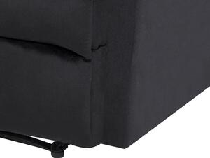 Fotel telewizyjny rozkładany tapicerowany welurem z podnóżkiem czarny Eslov Beliani