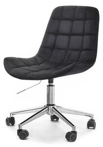 Krzesło obrotowe z pikowanym siedziskiem elior czarny velvet - chrom