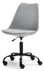 Regulowane krzesło biurowe z tworzywa luis move szare z czarną nogą do home office