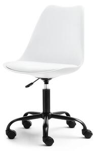 Krzesło z regulowaną wysokością luis move białe z czarną nogą na kółkach