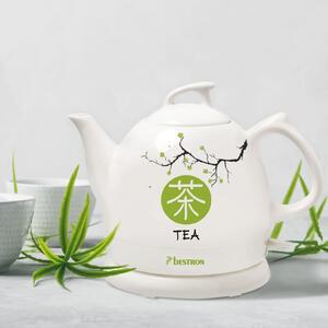 Bestron Czajnik ceramiczny Asia Lounge DTP800A, 0,8 L, biała herbata