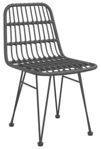 Krzesła ogrodowe, 2 szt., czarne, 48x62x84 cm, rattan pe