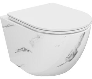 Mexen Lena miska wc Rimless z deską wolnoopadającą slim, duroplast, biała kamień - 30224092