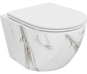 Mexen Lena miska wc Rimless z deską wolnoopadającą slim, duroplast, biała kamień - 30224094