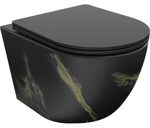 Mexen Lena miska wc Rimless z deską wolnoopadającą slim, duroplast, czarna kamień - 30224098