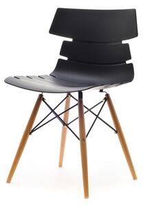 Lekkie krzesło kuchenne zac wood czarne