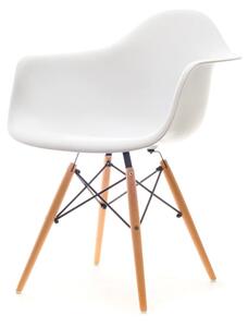 Krzesło z podłokietnikami mpa wood białe