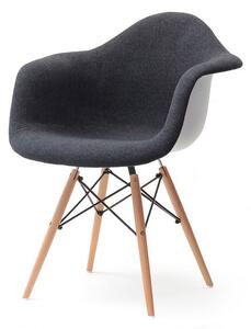 Krzesło tapicerowane do jadalni mpa wood tap czarne